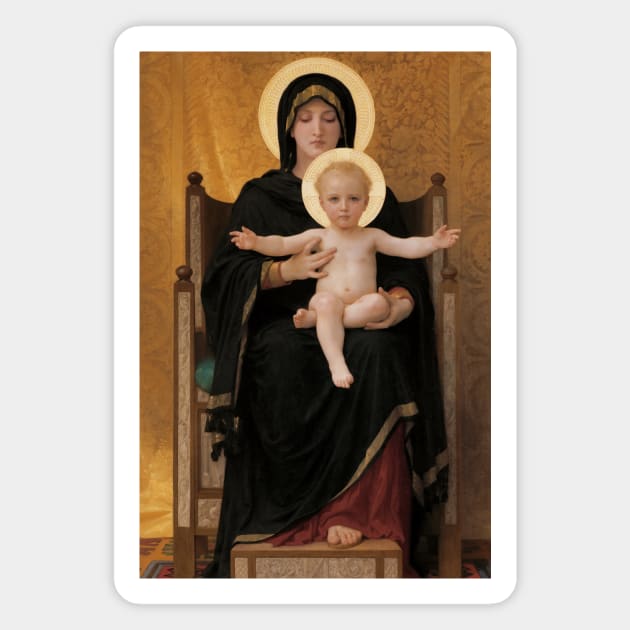 Virgin and Child by William-Adolphe Bouguereau Magnet by Classic Art Stall